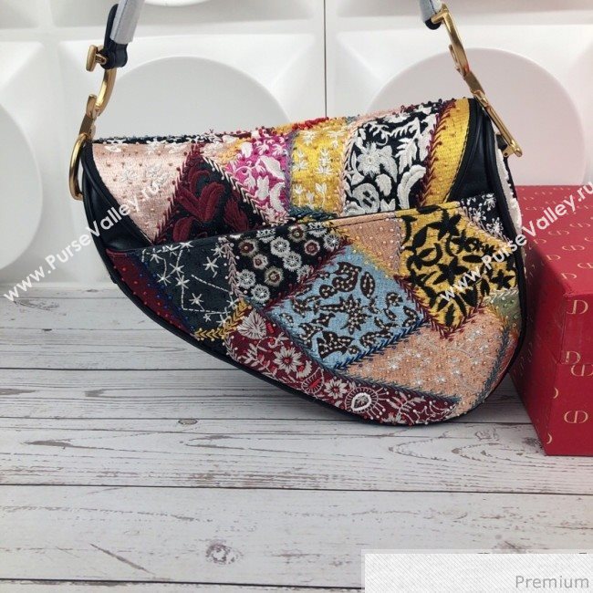 Dior Saddle Bag in Embroidered Calfskin 2019 (XYD-9031529)