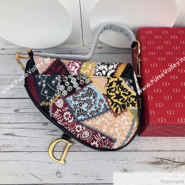 Dior Saddle Bag in Embroidered Calfskin 2019 (XYD-9031529)