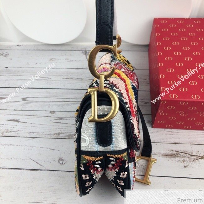 Dior Saddle Bag in Embroidered Calfskin 2019 (XYD-9031529)
