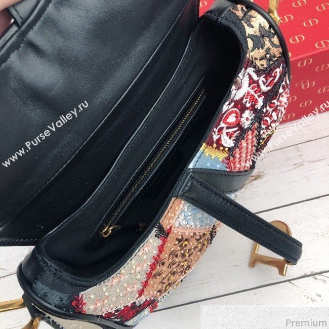 Dior Saddle Bag in Embroidered Calfskin 2019 (XYD-9031529)
