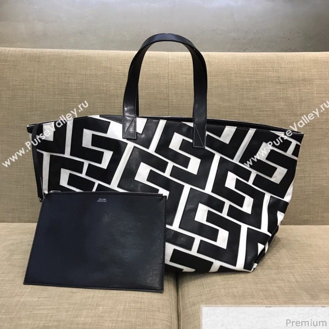 Celine Made in Tote Large Shopper Tote Bag Black/White 2019 (SSP-9031541)