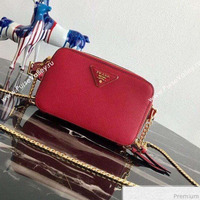 Prada Odette Saffiano Leather Belt Bag 1BL019 Red 2019 (PYZ-9031545)