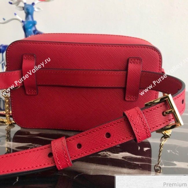 Prada Odette Saffiano Leather Belt Bag 1BL019 Red 2019 (PYZ-9031545)