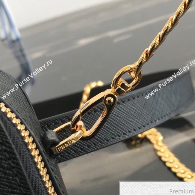 Prada Odette Saffiano Leather Belt Bag 1BL019 Black 2019 (PYZ-9031544)