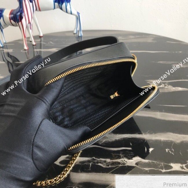 Prada Odette Saffiano Leather Belt Bag 1BL019 Black 2019 (PYZ-9031544)