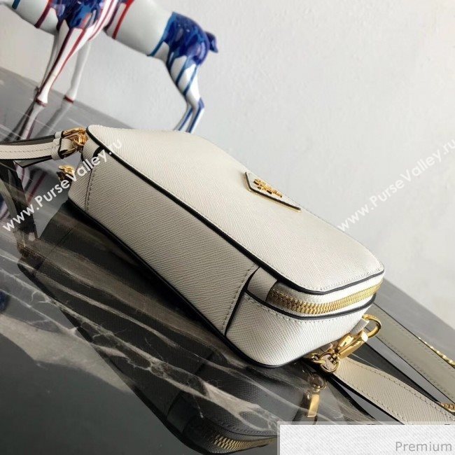 Prada Odette Saffiano Leather Belt Bag 1BL019 White 2019 (PYZ-9031543)