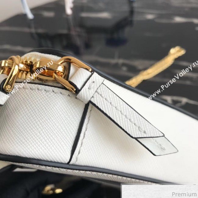 Prada Odette Saffiano Leather Belt Bag 1BL019 White 2019 (PYZ-9031543)