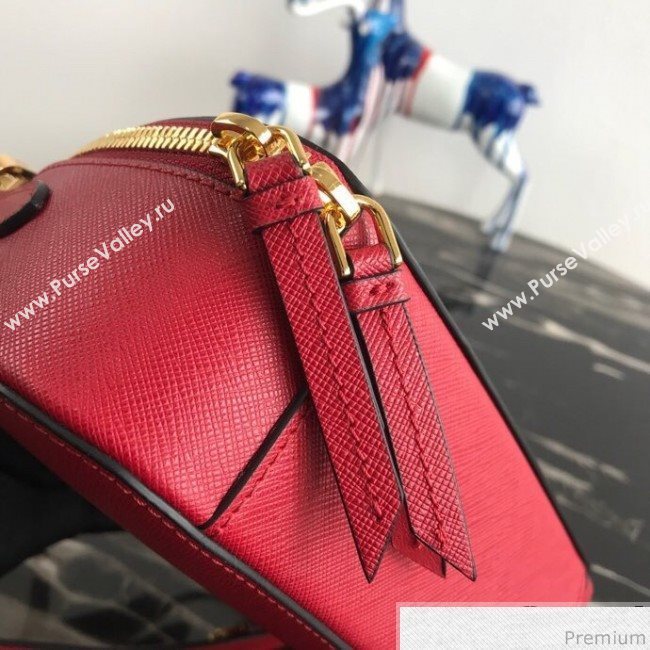 Prada Odette Saffiano Leather Bag 1BH123 Red 2019 (PYZ-9031550)