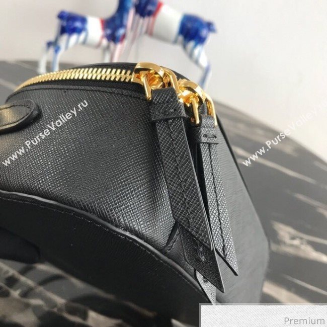 Prada Odette Saffiano Leather Bag 1BH123 Black 2019 (PYZ-9031549)