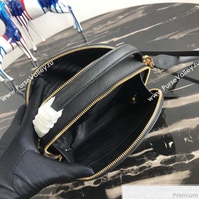 Prada Odette Saffiano Leather Bag 1BH123 Black 2019 (PYZ-9031549)