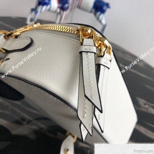 Prada Odette Saffiano Leather Bag 1BH123 White 2019 (PYZ-9031546)