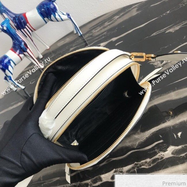 Prada Odette Saffiano Leather Bag 1BH123 White 2019 (PYZ-9031546)