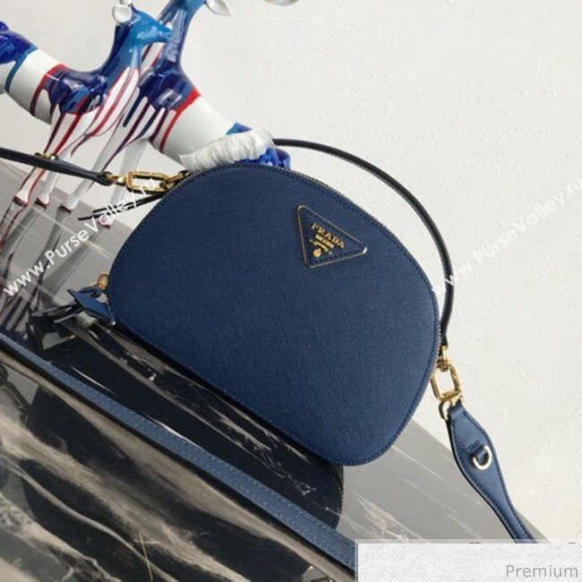 Prada Odette Saffiano Leather Bag 1BH123 Blue 2019 (PYZ-9031547)