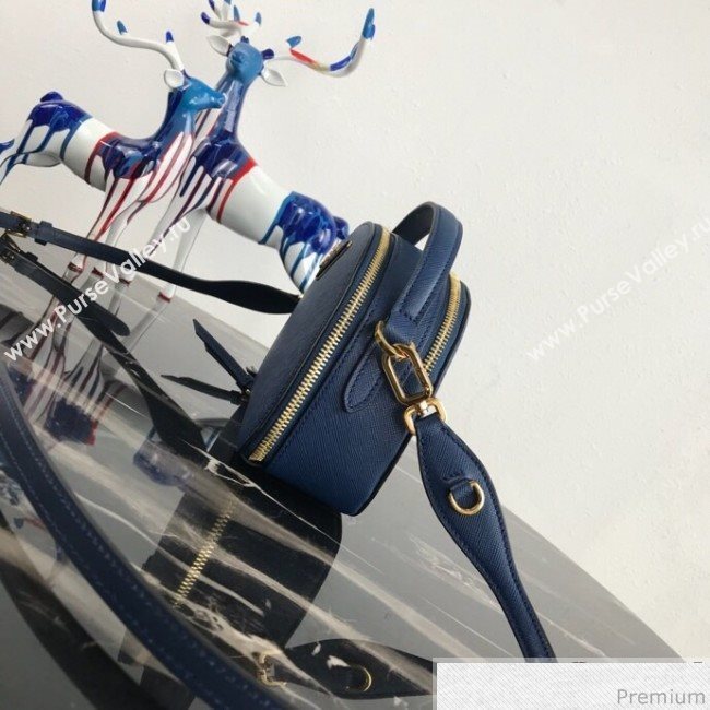 Prada Odette Saffiano Leather Bag 1BH123 Blue 2019 (PYZ-9031547)