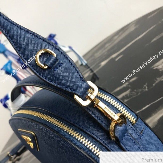 Prada Odette Saffiano Leather Bag 1BH123 Blue 2019 (PYZ-9031547)