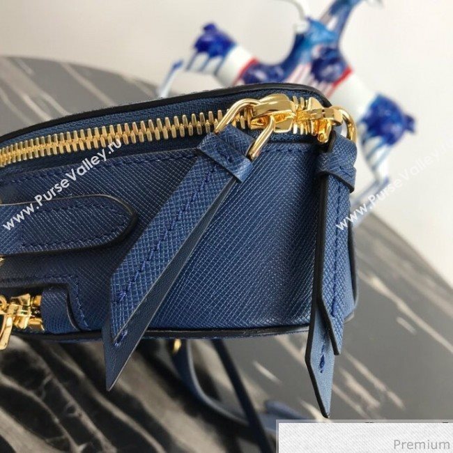 Prada Odette Saffiano Leather Bag 1BH123 Blue 2019 (PYZ-9031547)