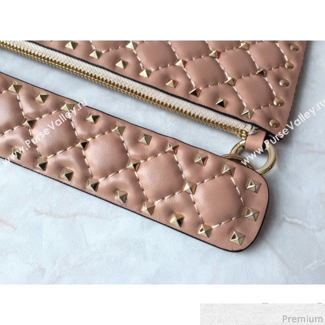 Valentino Lambskin Rockstud Spike Clutch Pink 2019 (JDP-9031602)