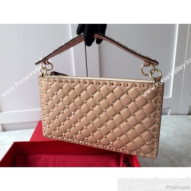 Valentino Lambskin Rockstud Spike Clutch Pink 2019 (JDP-9031602)