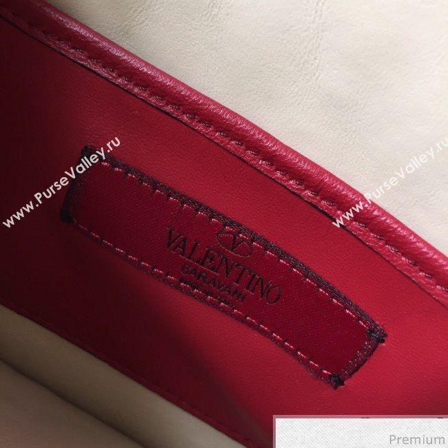 Valentino Lambskin Rockstud Spike Clutch White 2019 (JDP-9031603)