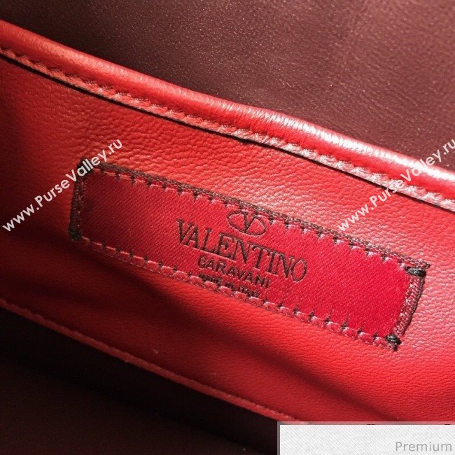 Valentino Lambskin Rockstud Spike Clutch Purplish Red 2019 (JDP-9031604)