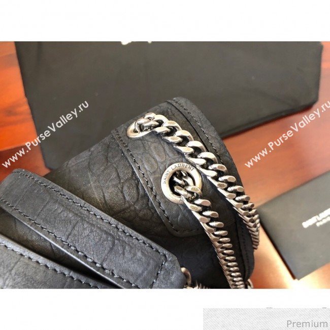 Saint Laurent Niki Baby Chain Bag in Matte Crocodile Leather 533037 Black 2019 (KTS-9031607)