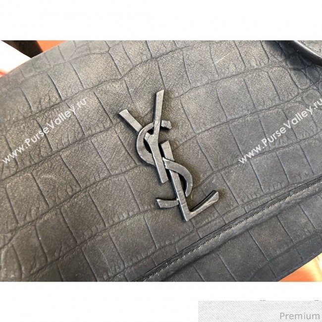 Saint Laurent Niki Baby Chain Bag in Matte Crocodile Leather 533037 Black 2019 (KTS-9031607)