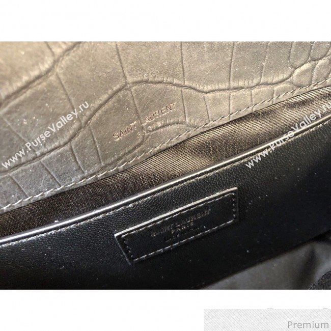 Saint Laurent Niki Baby Chain Bag in Matte Crocodile Leather 533037 Black 2019 (KTS-9031607)