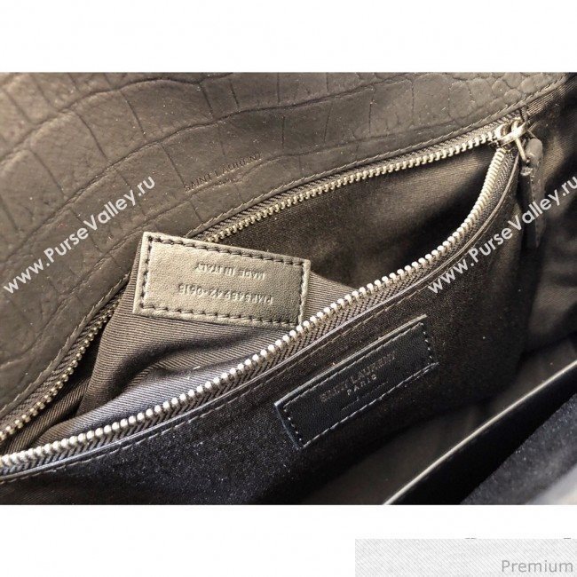 Saint Laurent Medium Niki Chain Bag in Matte Crocodile Leather 498894 Black 2019 (KTS-9031606)