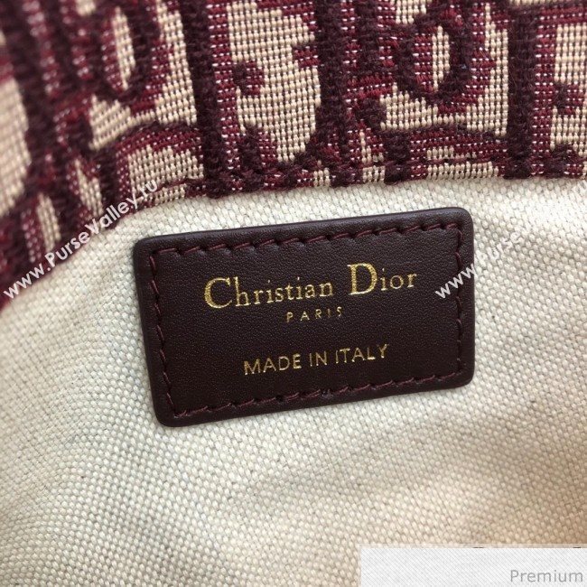 Dior CD Oblique Canvas Saddle Belt Bag Burgundy 2019 (WEIP-9031613)