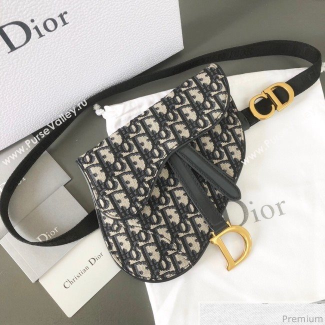 Dior CD Oblique Canvas Saddle Belt Bag Blue 2019 (WEIP-9031614)
