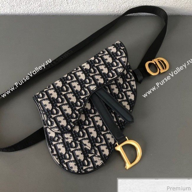 Dior CD Oblique Canvas Saddle Belt Bag Blue 2019 (WEIP-9031614)