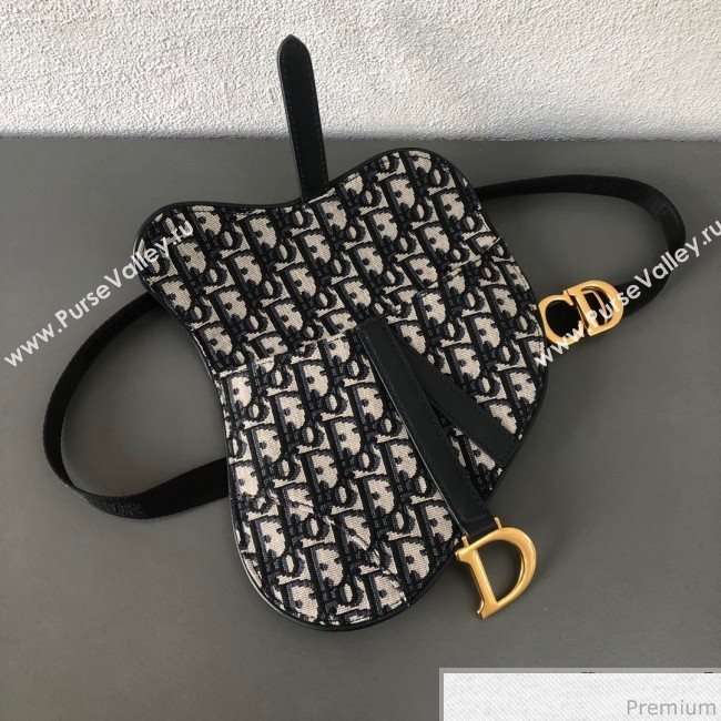 Dior CD Oblique Canvas Saddle Belt Bag Blue 2019 (WEIP-9031614)