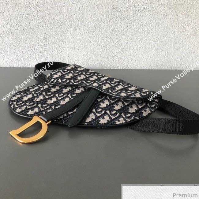 Dior CD Oblique Canvas Saddle Belt Bag Blue 2019 (WEIP-9031614)