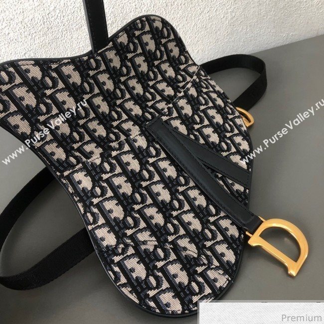 Dior CD Oblique Canvas Saddle Belt Bag Blue 2019 (WEIP-9031614)