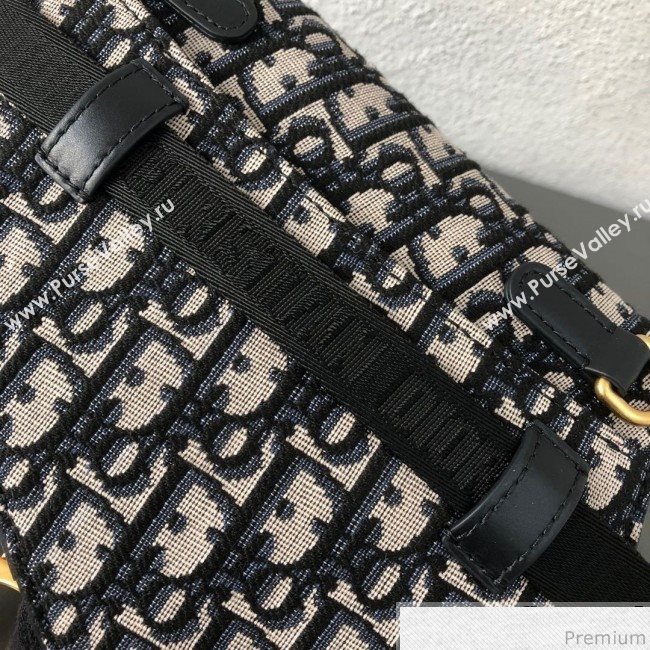 Dior CD Oblique Canvas Saddle Belt Bag Blue 2019 (WEIP-9031614)