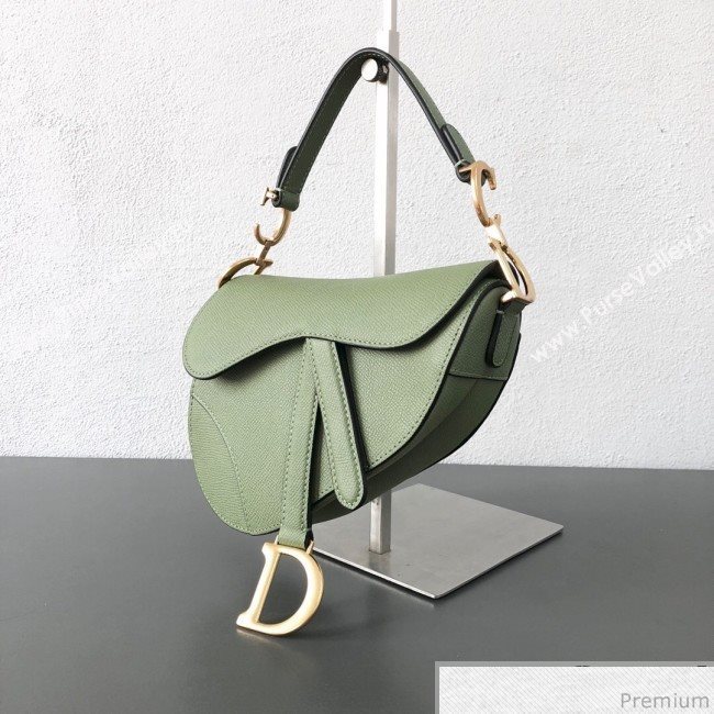 Dior Saddle Bag in Grained Leather Green Tea 2019 (WEIP-9031615)
