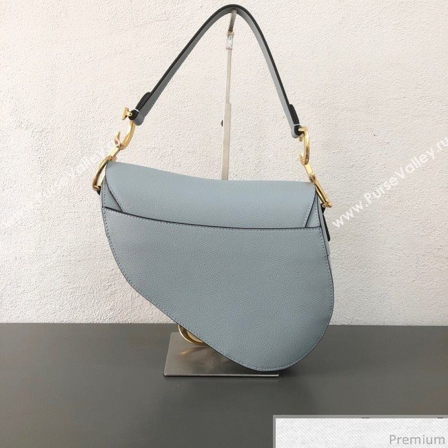 Dior Saddle Bag in Grained Leather Light Blue 2019 (WEIP-9031616)