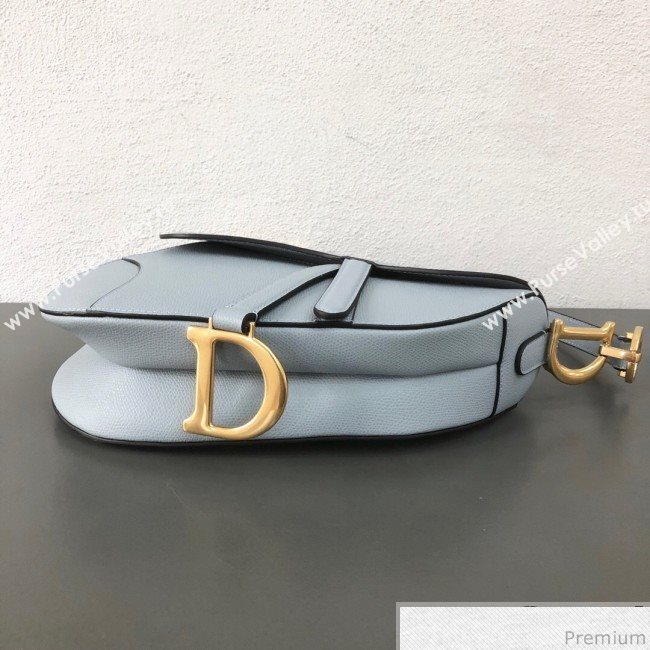 Dior Saddle Bag in Grained Leather Light Blue 2019 (WEIP-9031616)