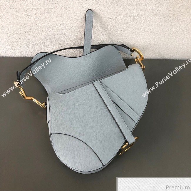 Dior Saddle Bag in Grained Leather Light Blue 2019 (WEIP-9031616)