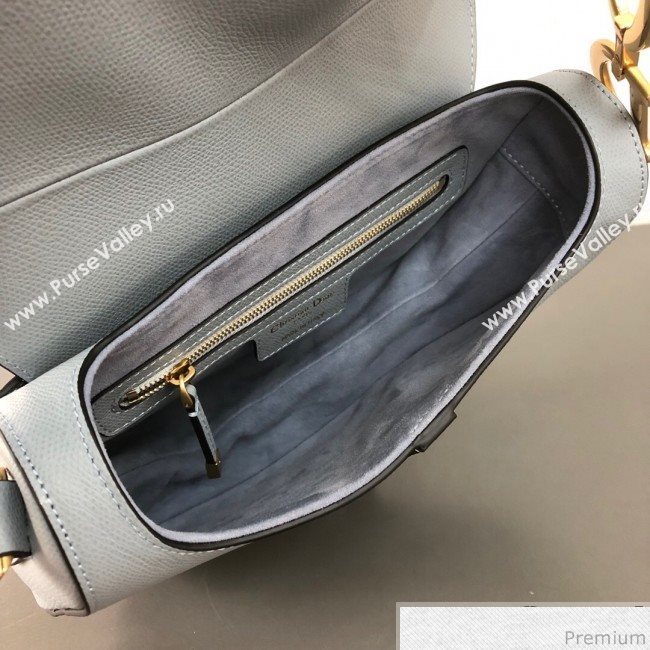 Dior Saddle Bag in Grained Leather Light Blue 2019 (WEIP-9031616)