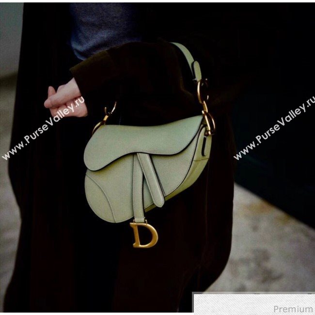 Dior Saddle Bag in Grained Leather Green Tea 2019 (WEIP-9031615)