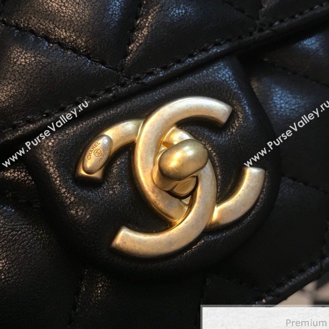 Chanel Lambskin Pearls Flap Bag AS0585 Black 2019 (JDH-9031407)