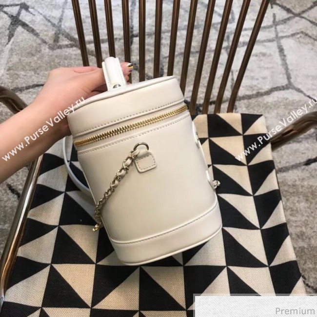 Chanel CC Lambskin Vanity Case Top Handle Bag White 2019 (JDH-9031408)