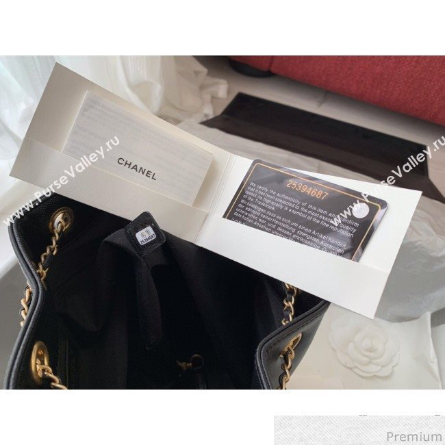 Chanel Lambskin Drawstring Bucket Bag AS0373 Black 2019 (BLWX-9031415)