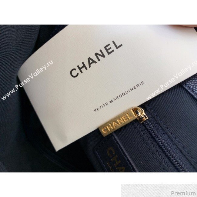 Chanel Lambskin Drawstring Bucket Bag AS0373 Blue/Dark Blue 2019 (BLWX-9031414)