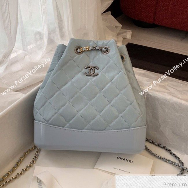 Chanel Gabrielle Small Backpack in Aged Calfskin A94485 Light Blue 2019 (BLWX-9031420)