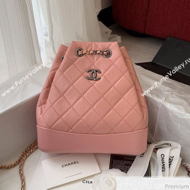 Chanel Gabrielle Small Backpack in Aged Calfskin A94485 Light Pink 2019 (BLWX-9031421)