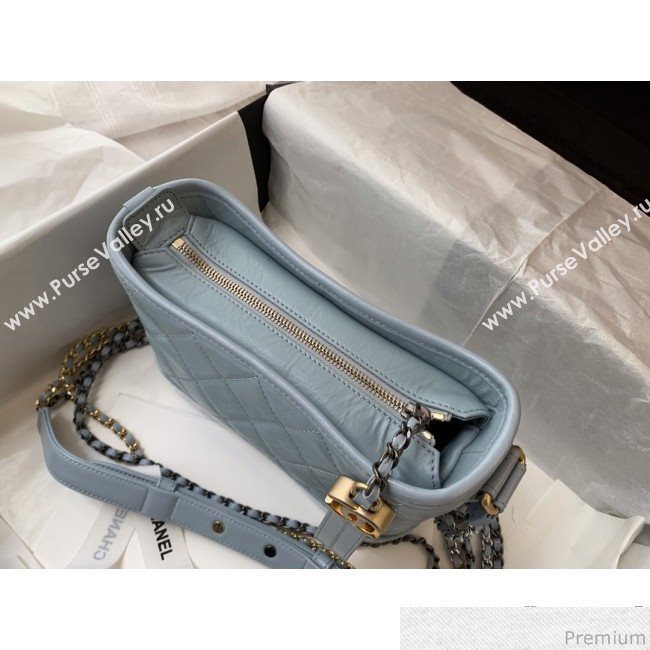 Chanel Gabrielle Small Hobo Bag in Aged Calfskin A91810 Light Blue 2019 (BLWX-9031416)