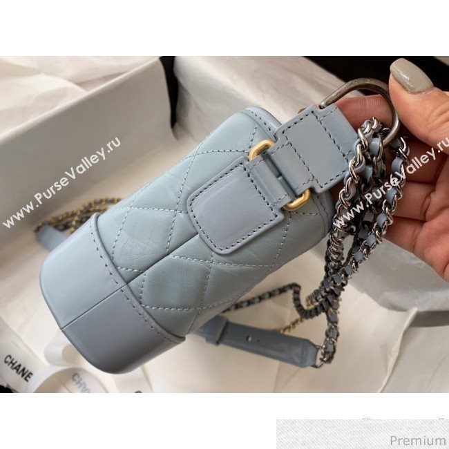 Chanel Gabrielle Small Hobo Bag in Aged Calfskin A91810 Light Blue 2019 (BLWX-9031416)