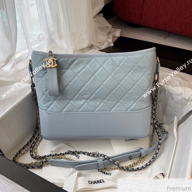 Chanel Gabrielle Hobo Bag in Aged Calfskin A93824 Light Blue 2019 (BLWX-9031417)